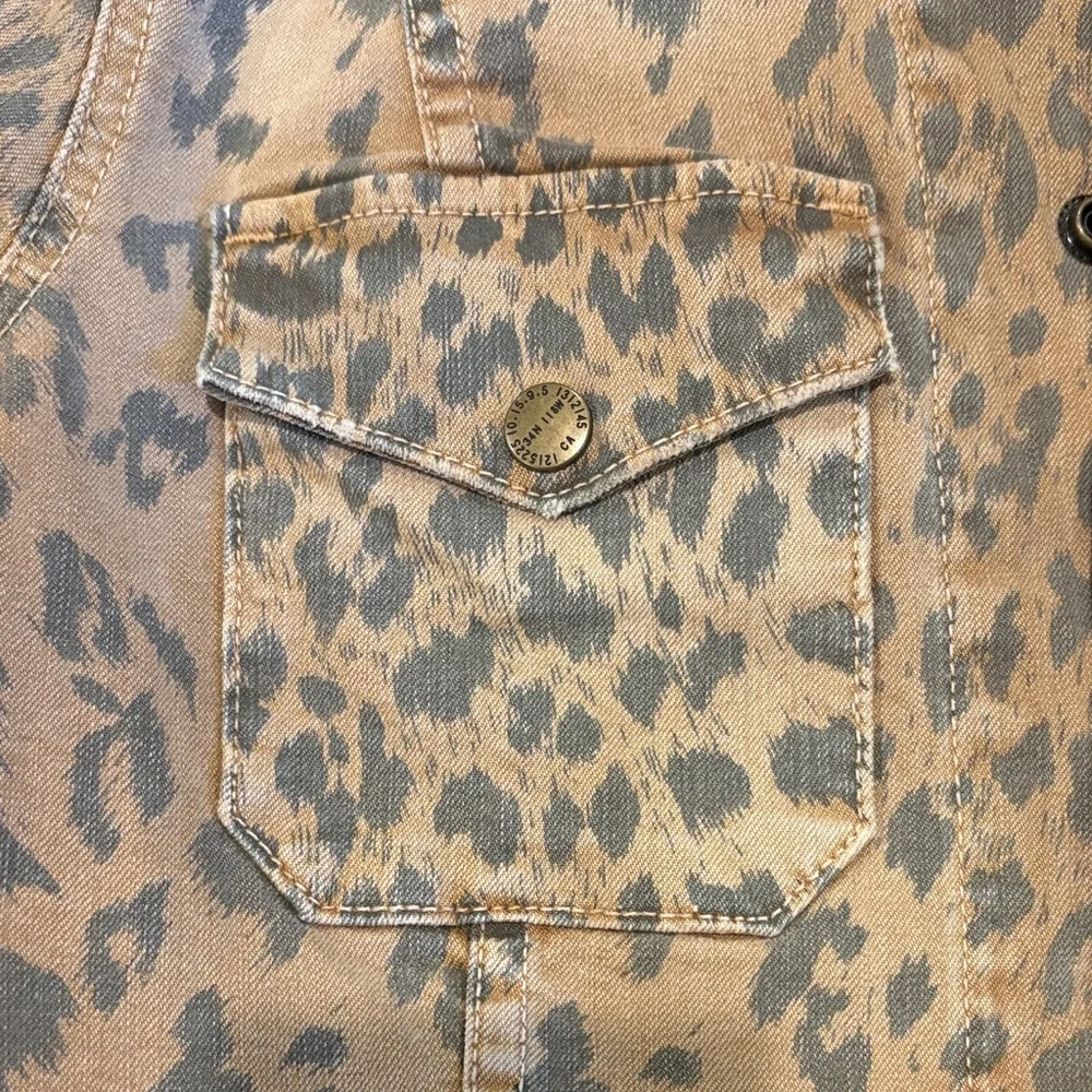 Current Elliott Leopard Print Cropped Denim Jacket xs - Picture 5 of 5